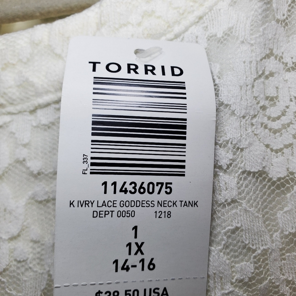 Torrid White High Neck Tank Sz 1 - Picture 10 of 11